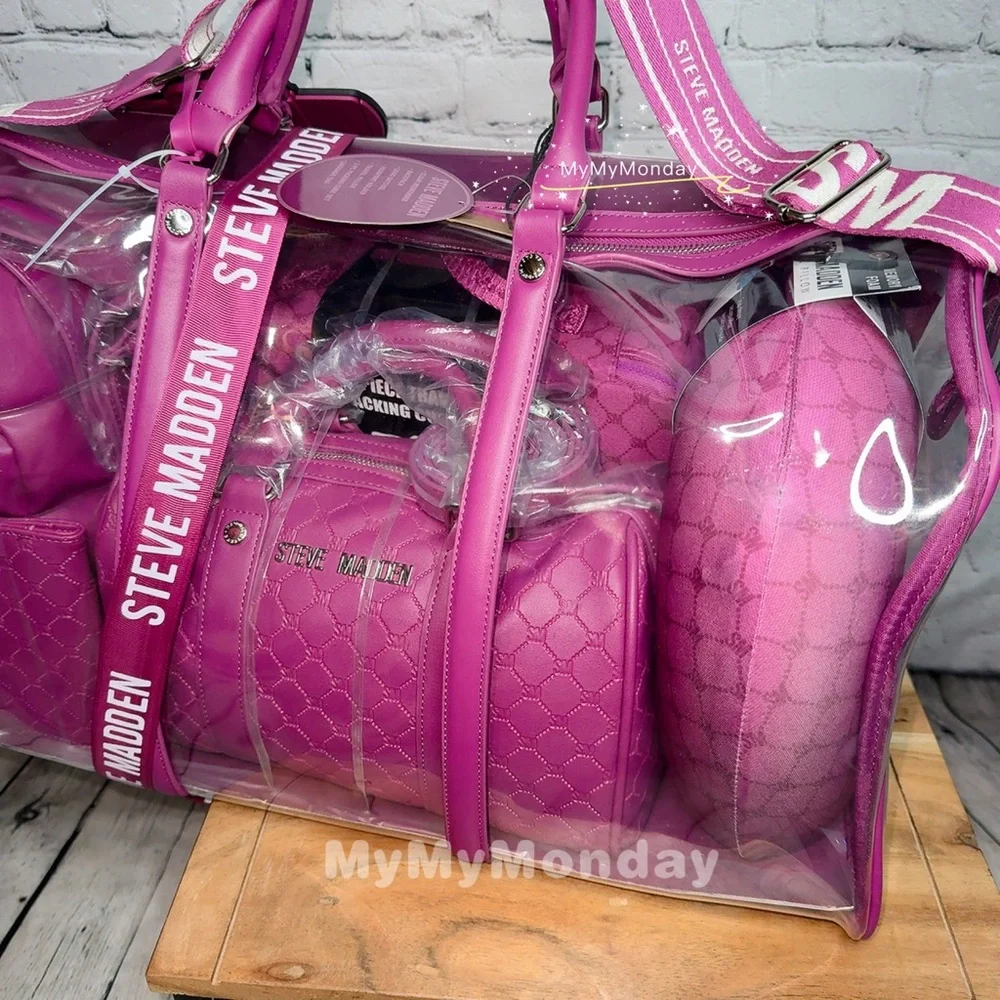 Steve Madden Clear Duffle Bag Set of 7 - Picture 8 of 10